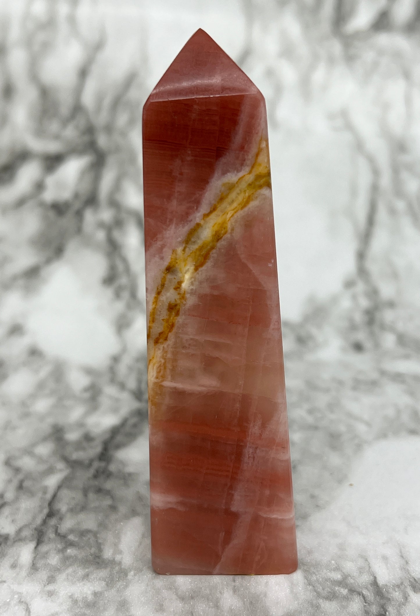 Rose Calcite Tower