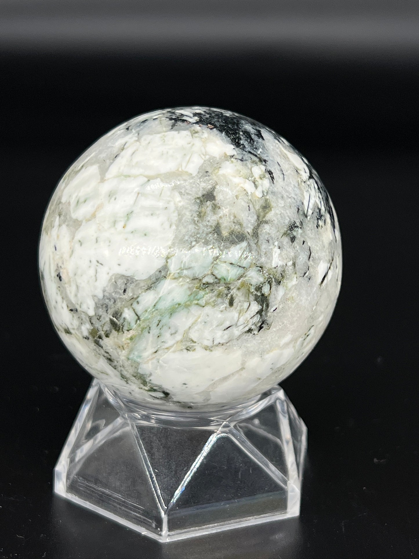 Black Tourmaline with Albite Sphere