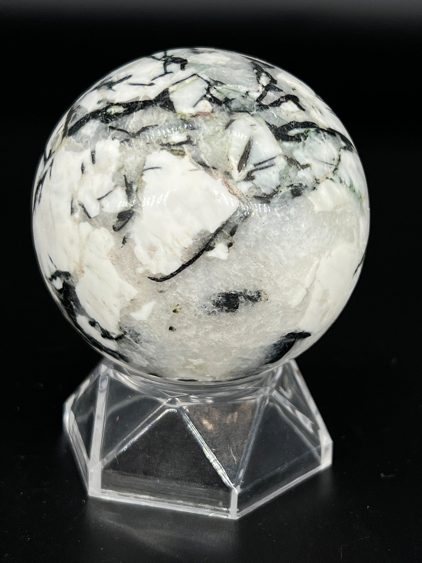 Black Tourmaline with Albite Sphere