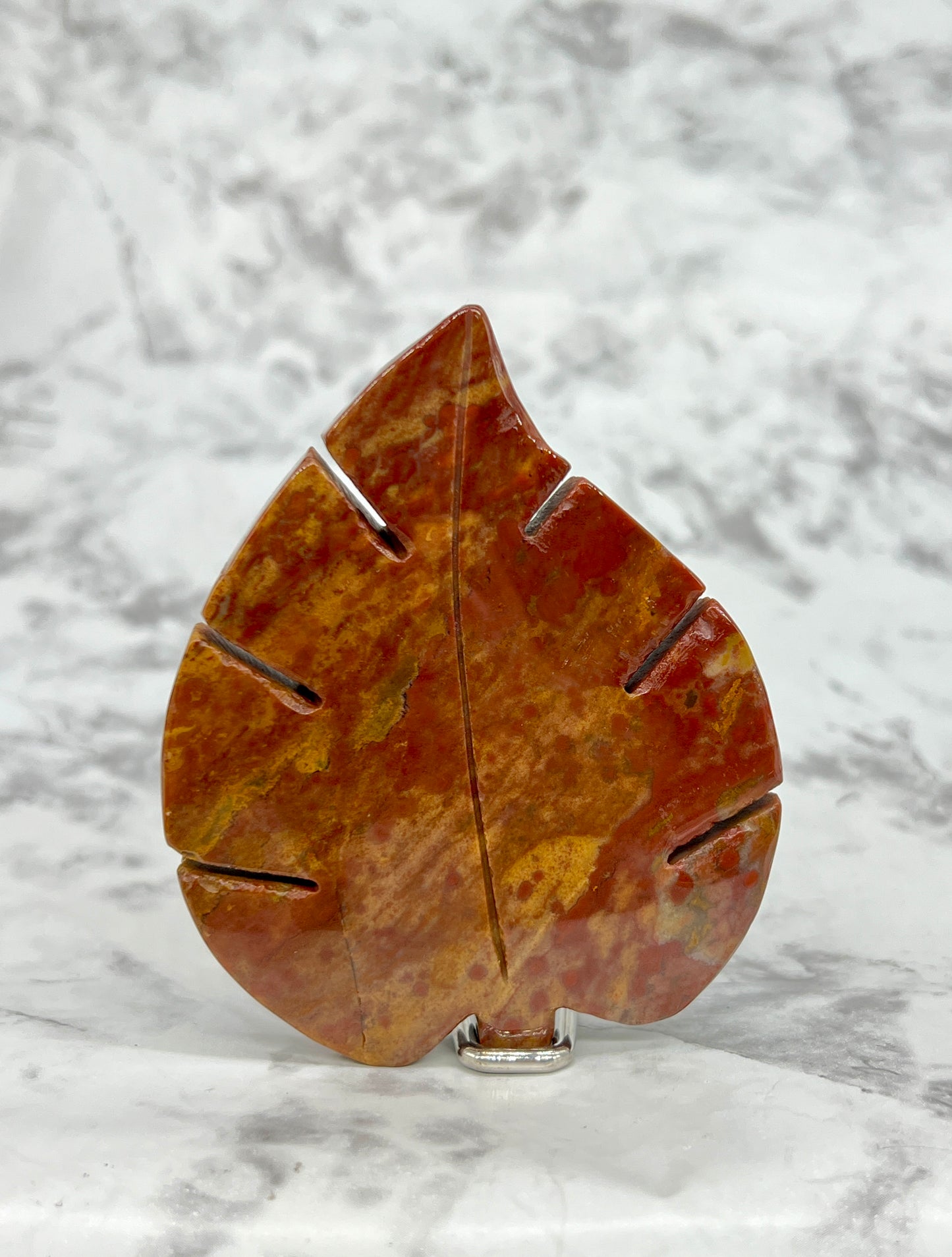 Ocean Jasper Leaf Carving
