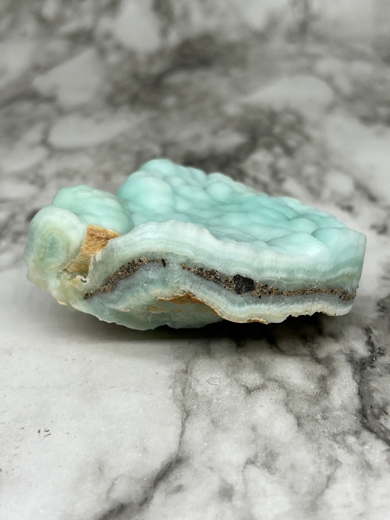 Blue Aragonite & Smithsonite Specimen Heart