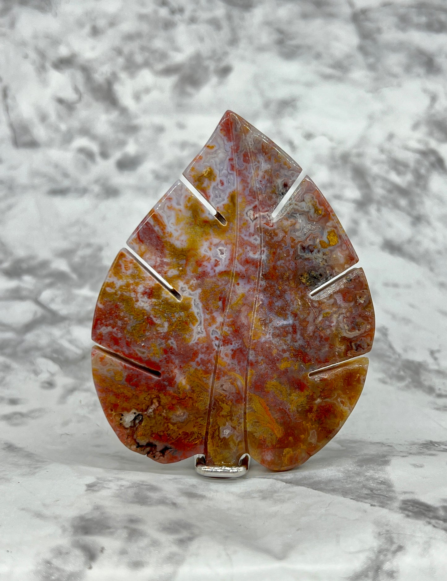 Ocean Jasper Leaf Carving
