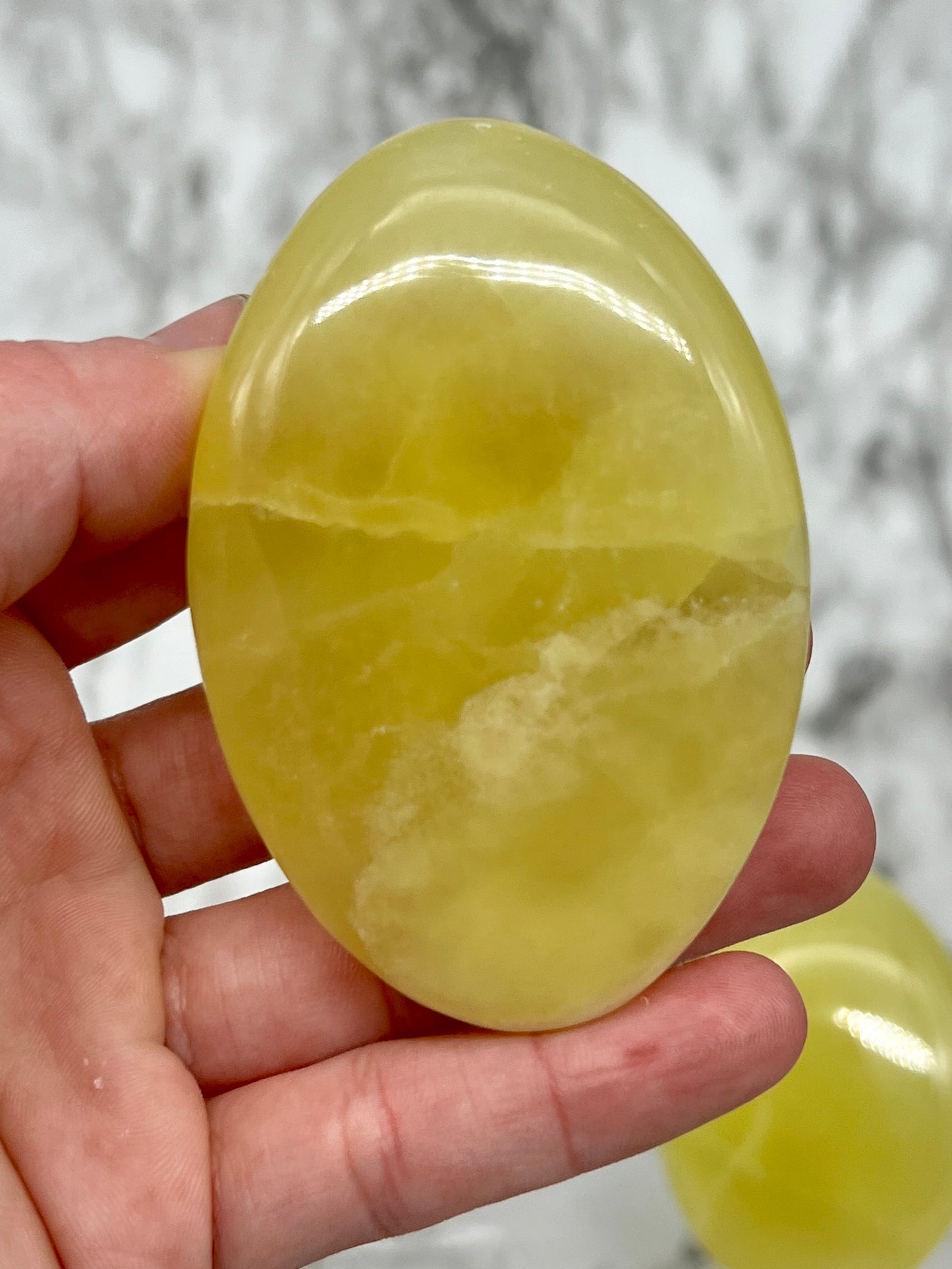 Lemon Calcite Palm Stone