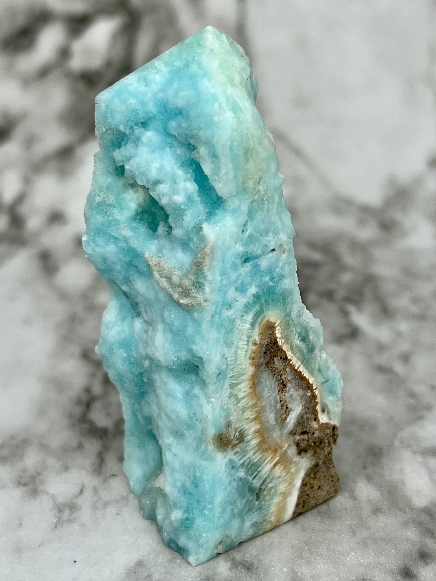 Blue Aragonite Specimen Tower