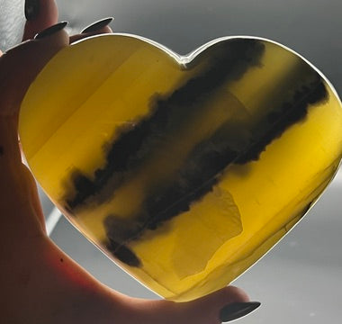 Lemon Calcite Heart