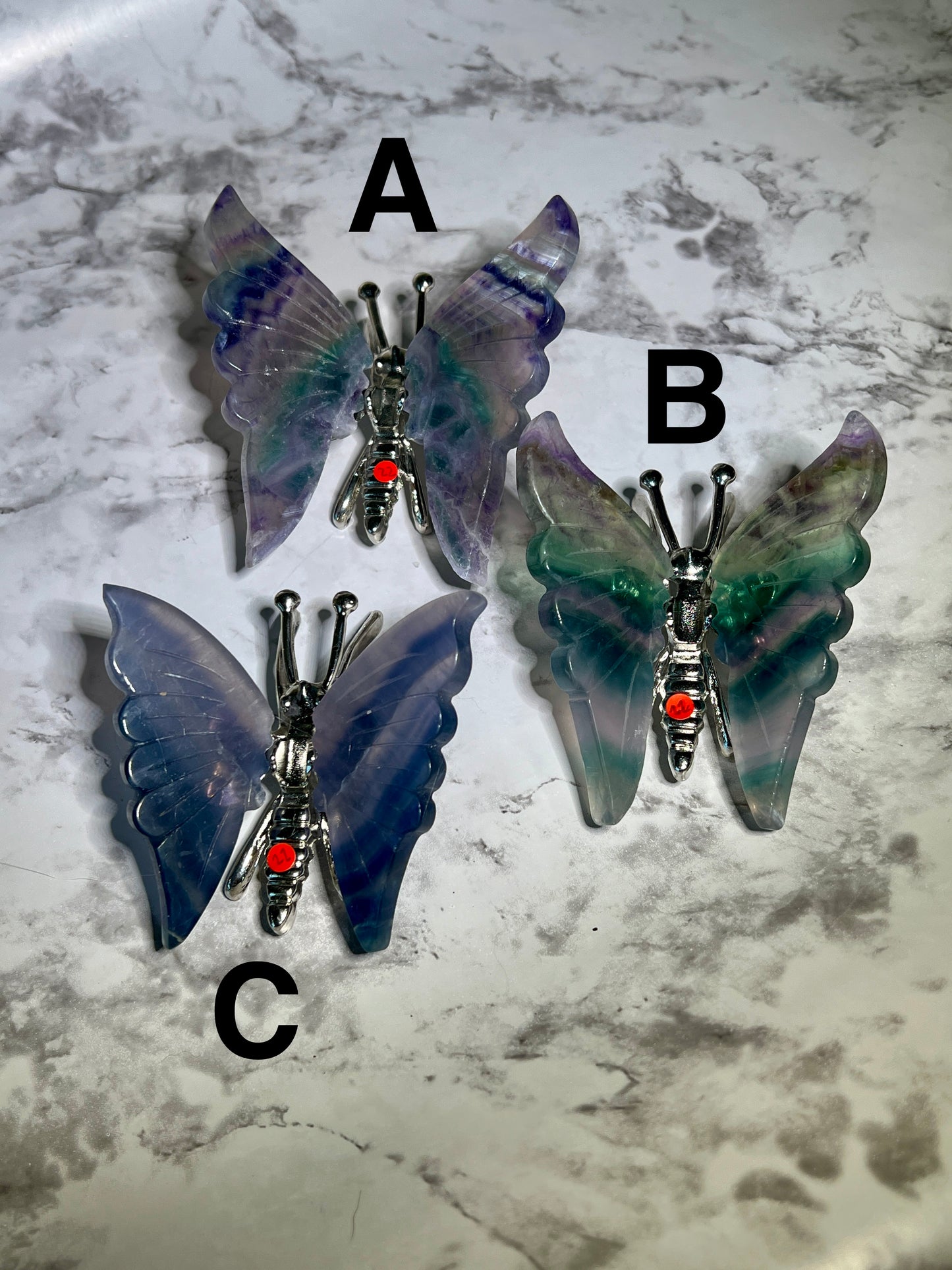 Fluorite Butterfly Carving