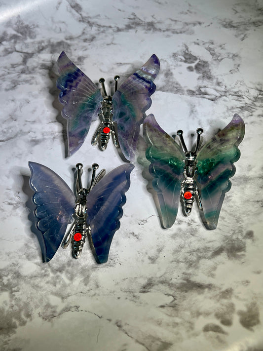 Fluorite Butterfly Carving