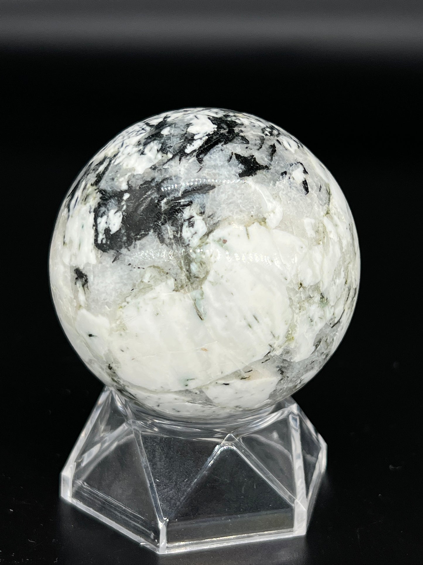 Black Tourmaline with Albite Sphere