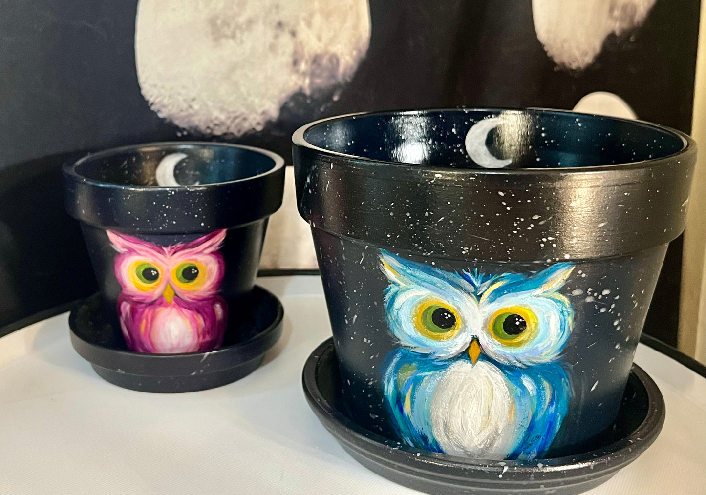 Owl Hand-painted Pot