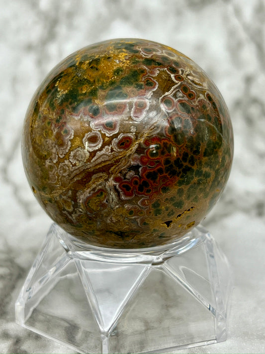 Orbicular Ocean Jasper Sphere