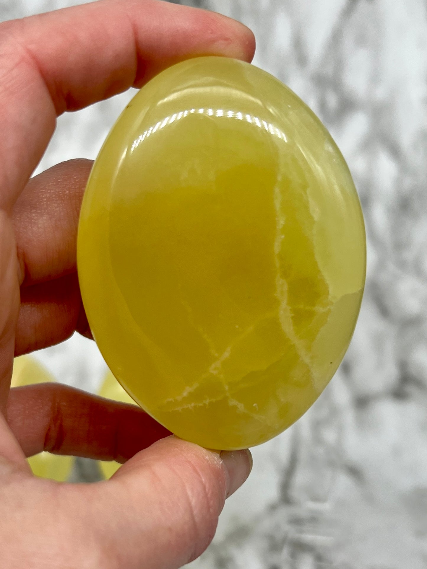 Lemon Calcite Palm Stone