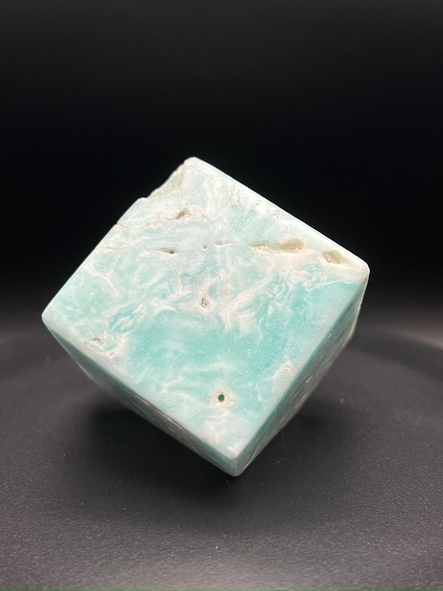 Blue Aragonite Cube Carving