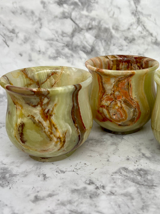 Green Onyx Cup/Pot Carving