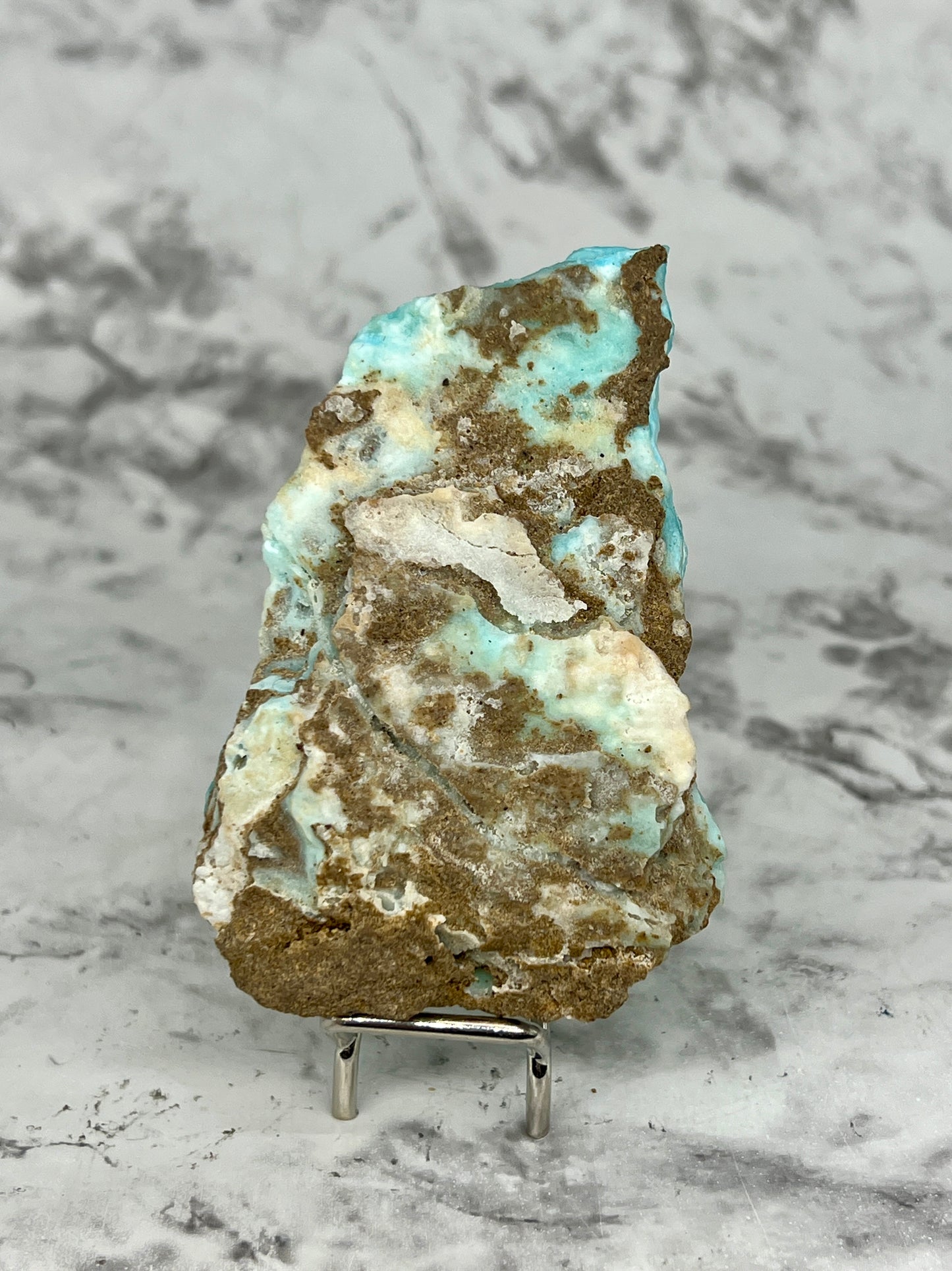 Blue Aragonite Specimen with a Druzy Cave