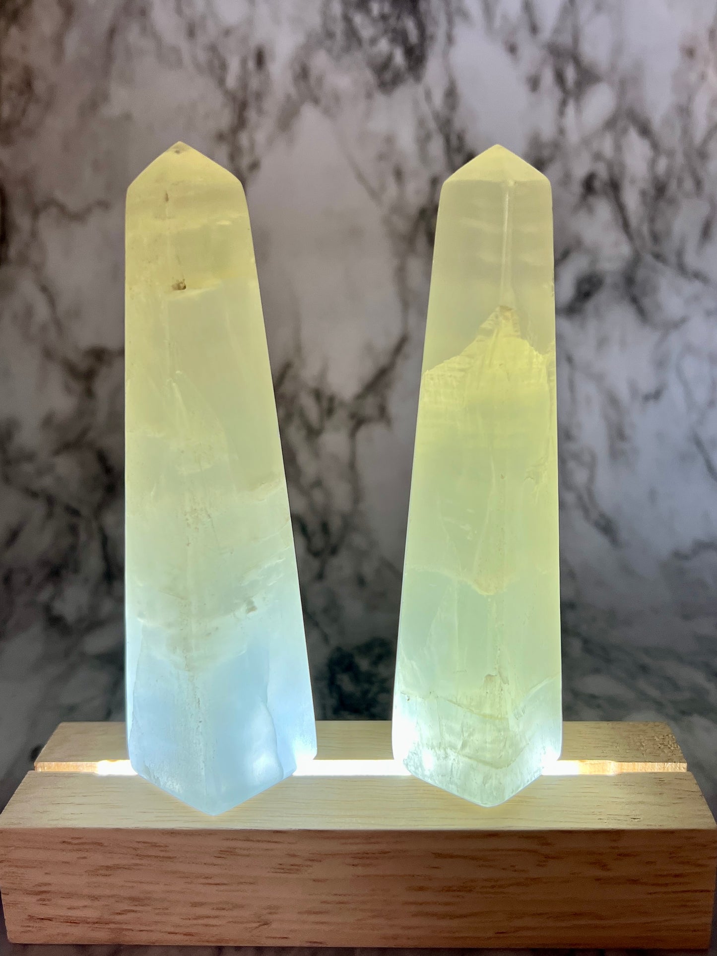 Silky White Calcite Tower