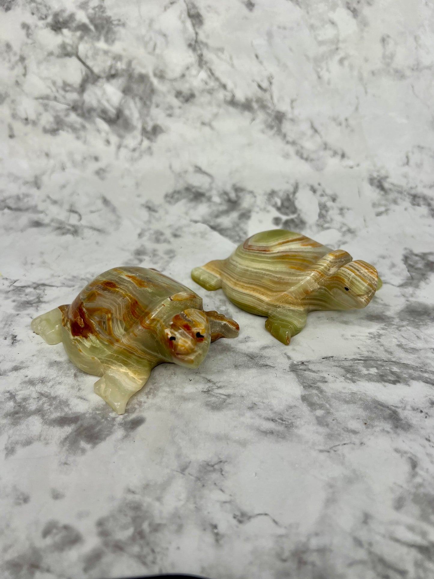 Green Onyx Turtle Carving