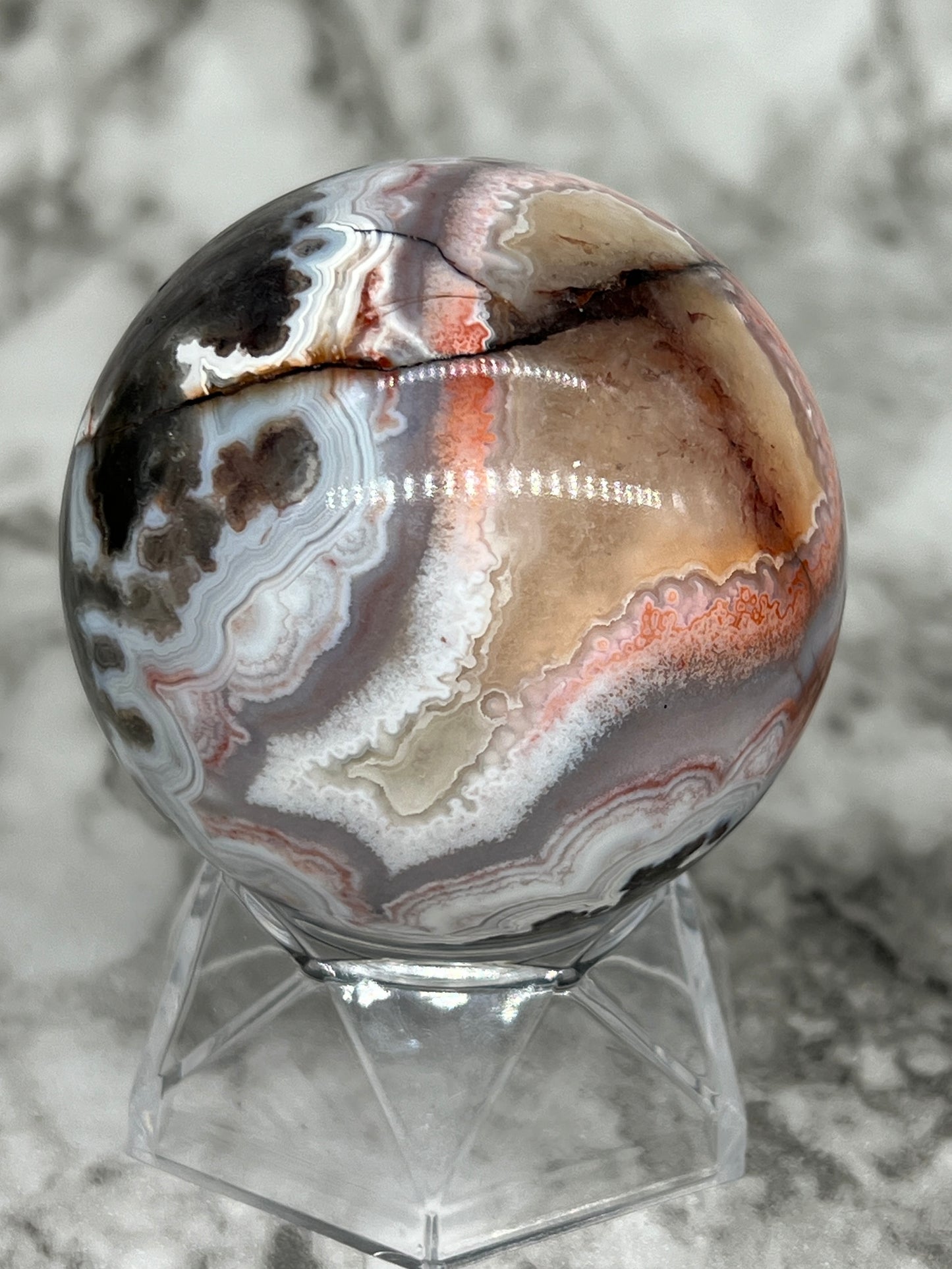 Mexico Crazy Lace Agate Sphere