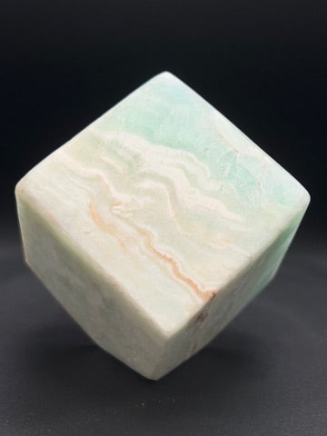 Blue Aragonite Cube Carving