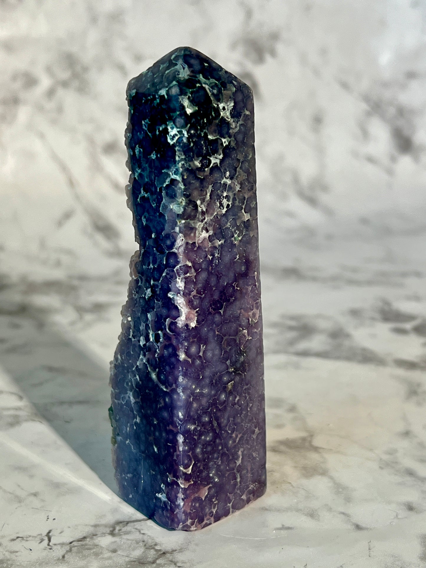 Grape Agate Specimen Tower