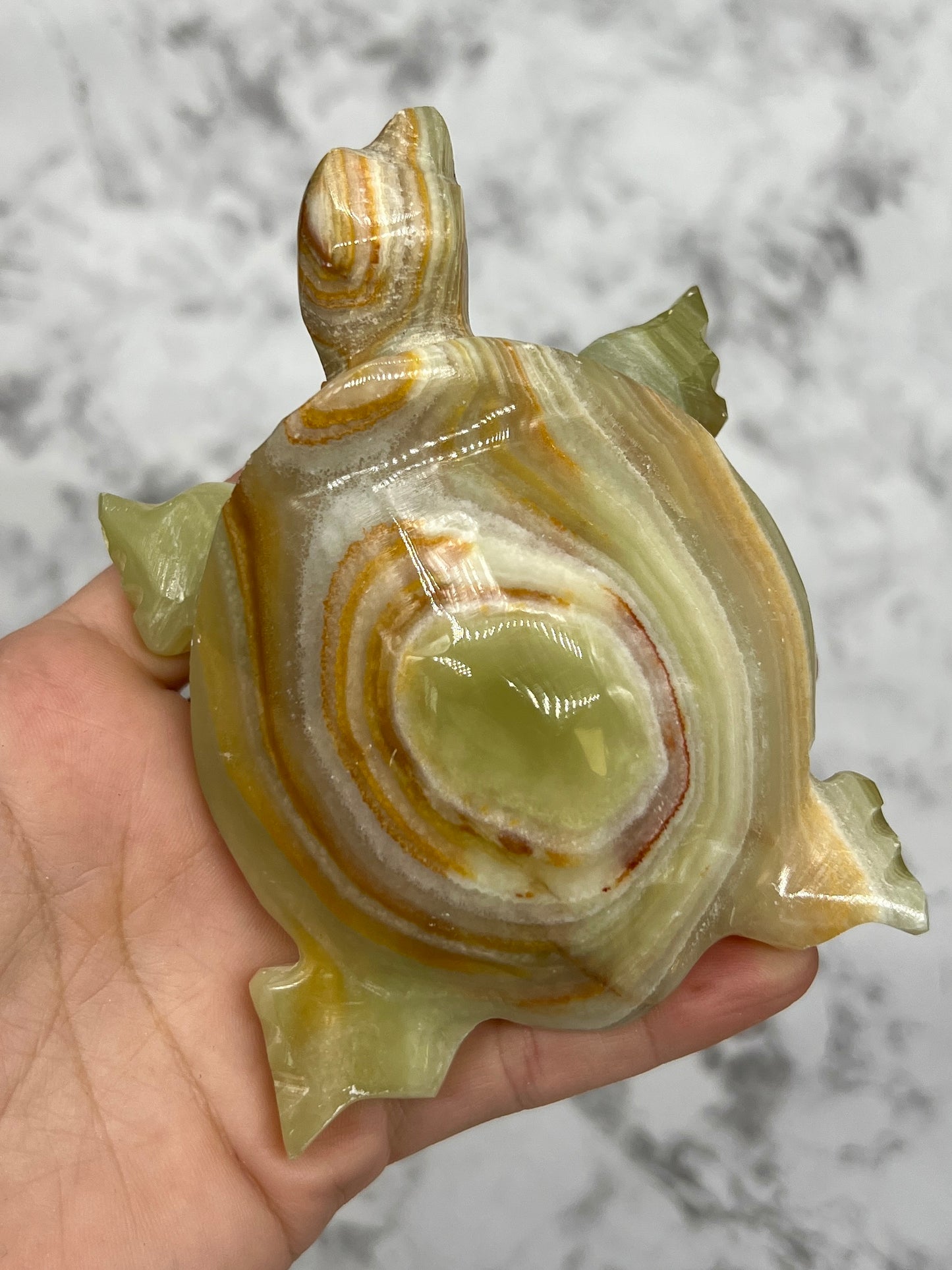 Green Onyx Turtle Carving