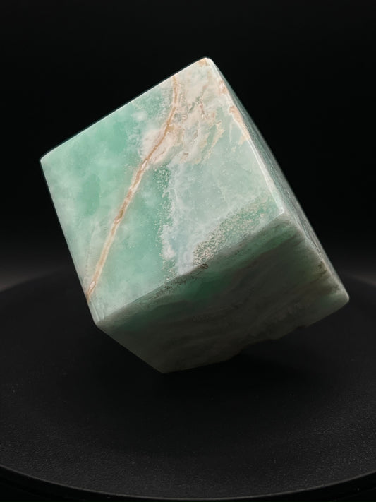 Blue Aragonite Cube Carving