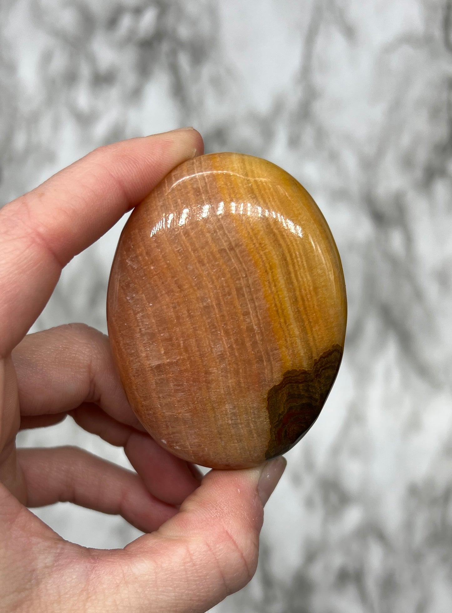 Peach Calcite Palm Stones