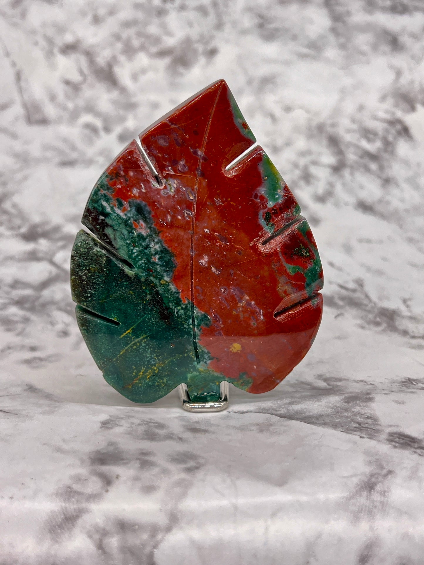 Ocean Jasper Leaf Carving