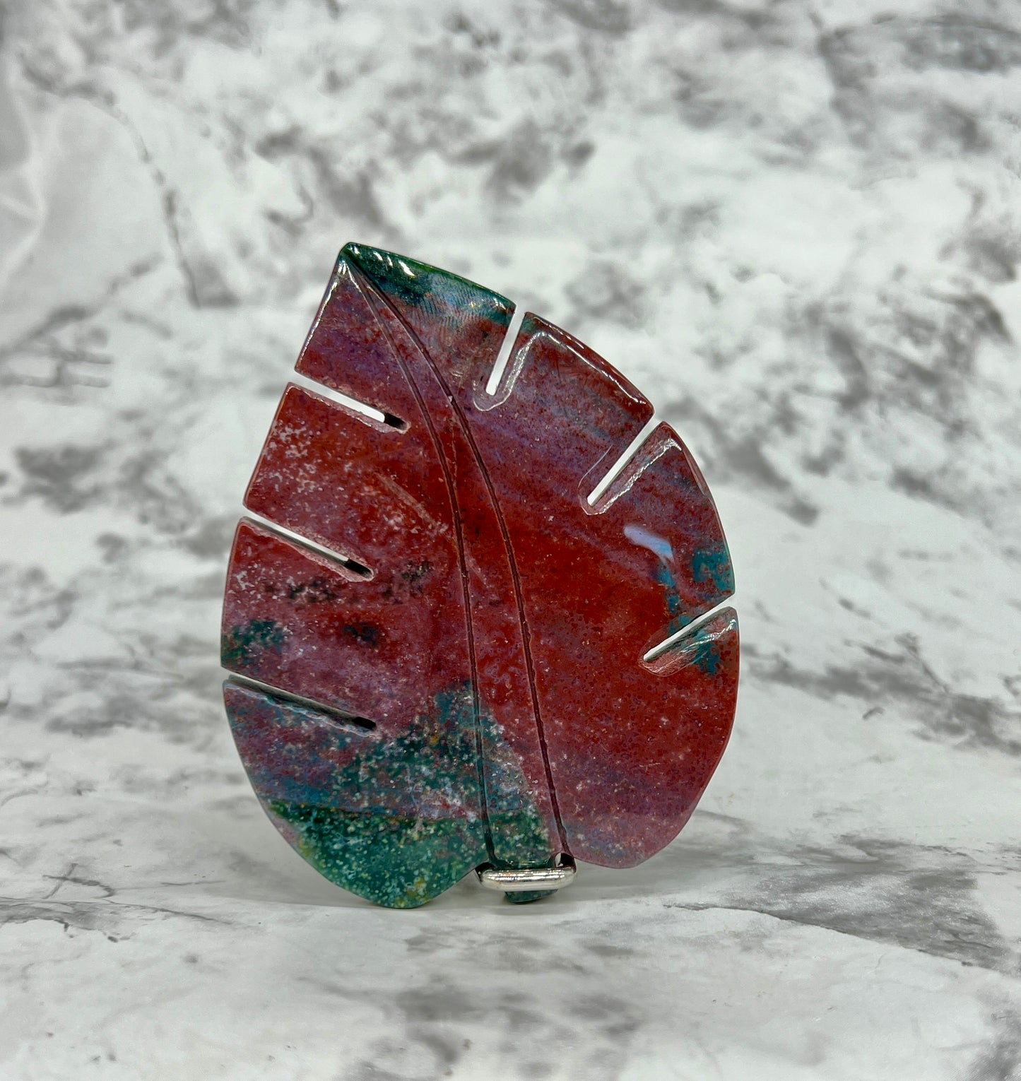 Ocean Jasper Leaf Carving