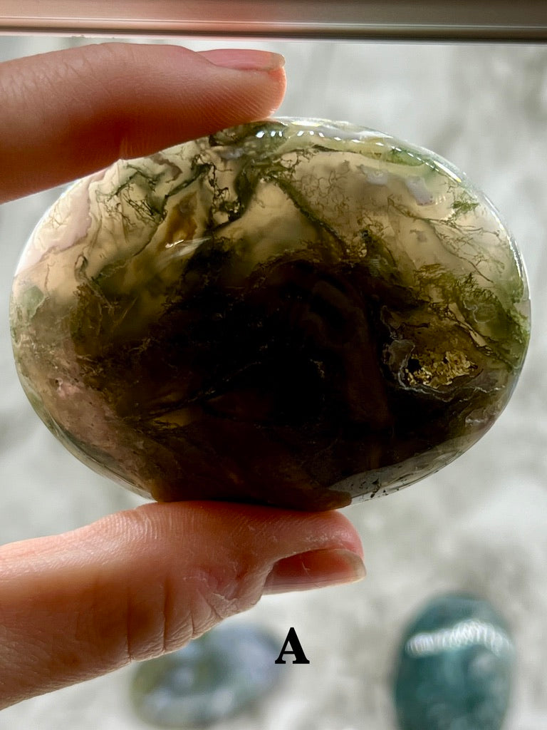 Moss Agate Palm Stone