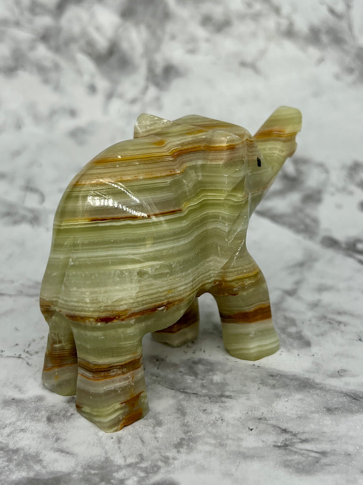 Green Onyx Elephant Carving