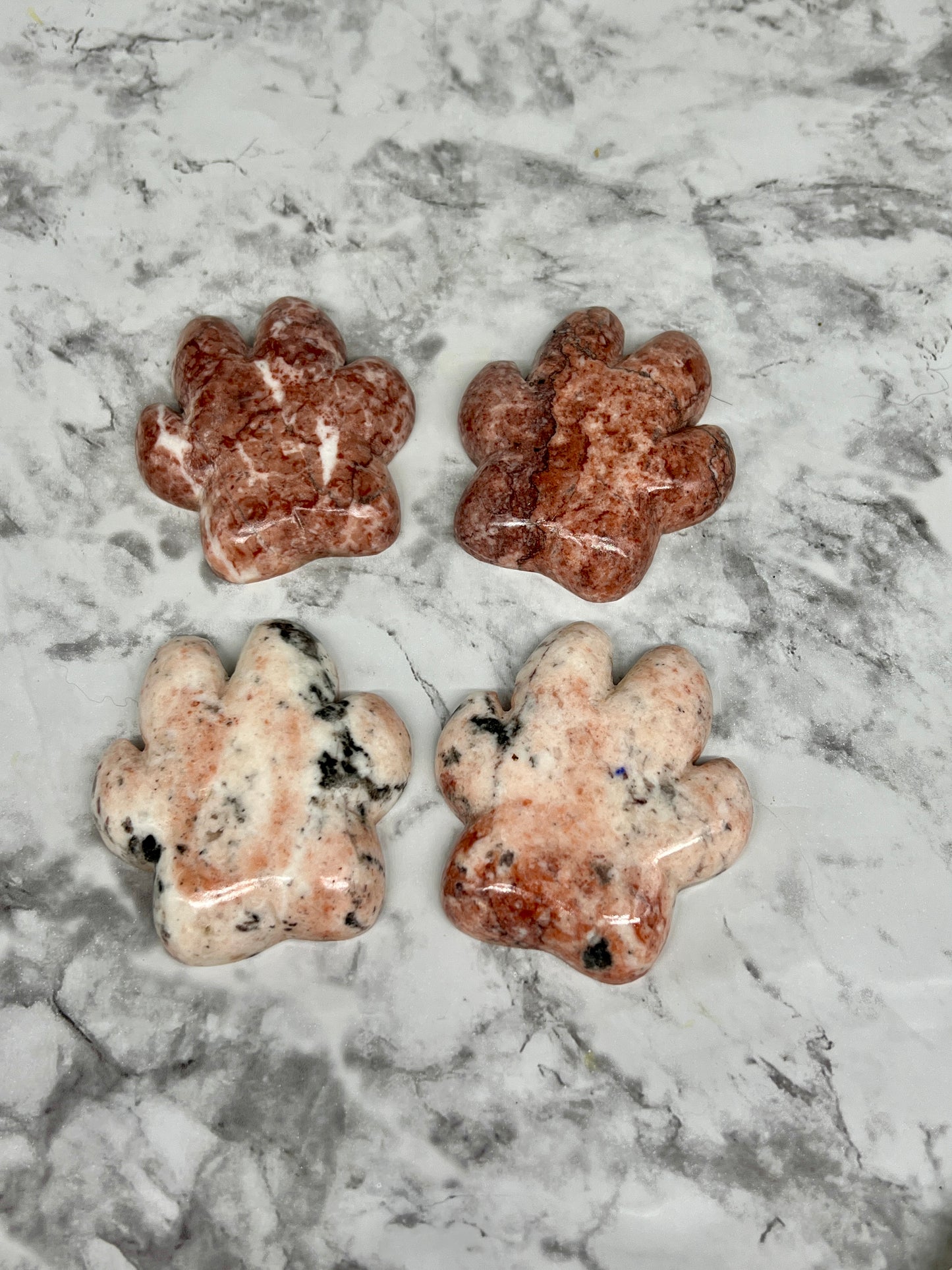 Strawberry Jasper Paw Carving