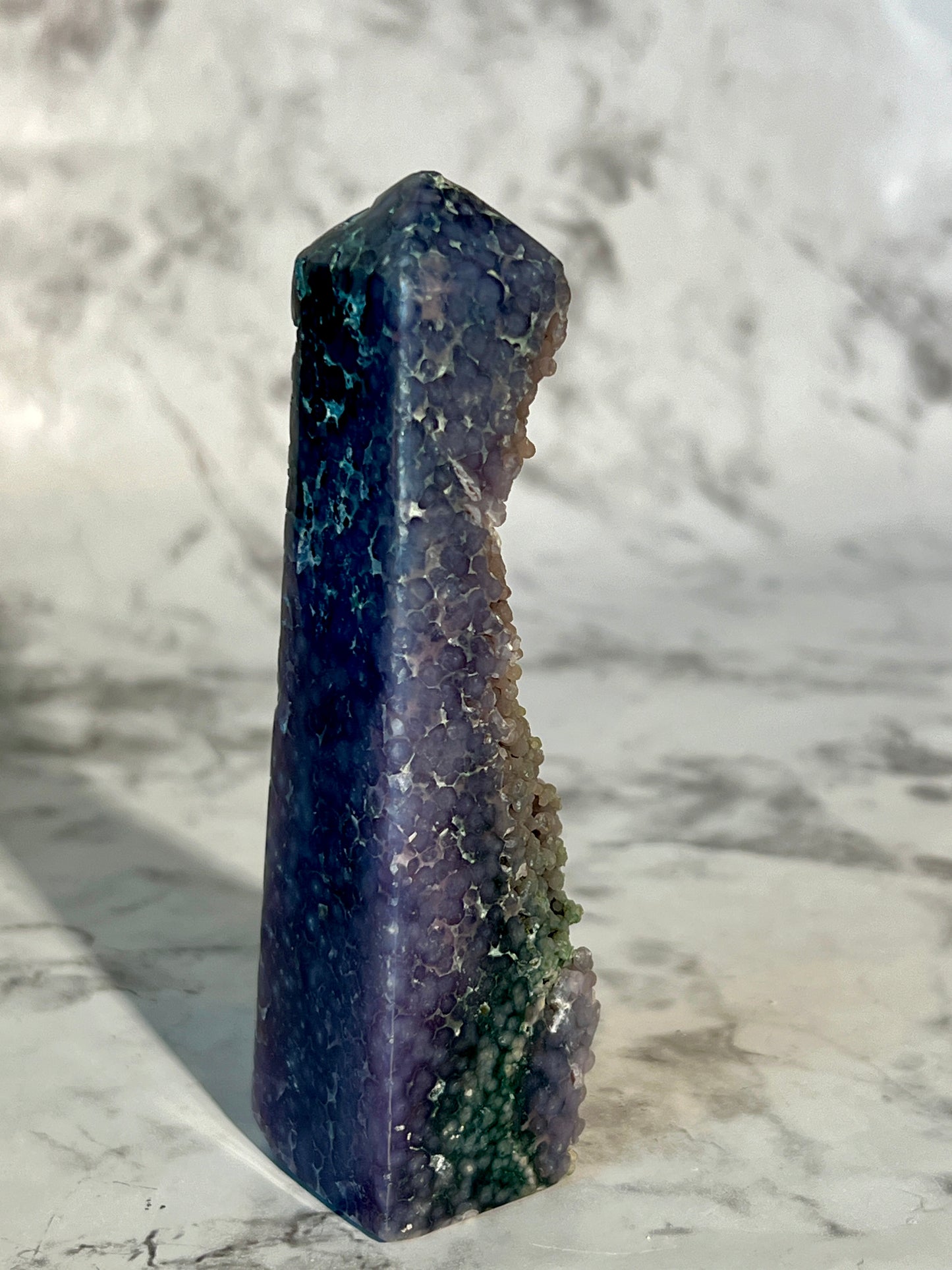 Grape Agate Specimen Tower