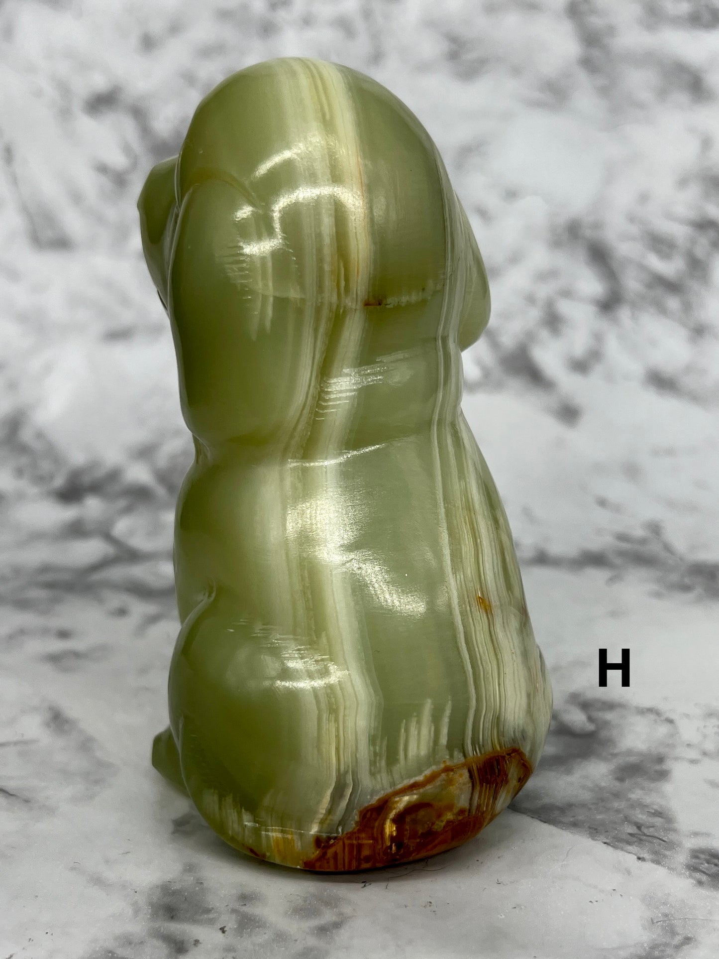 Green Onyx Dog Carving