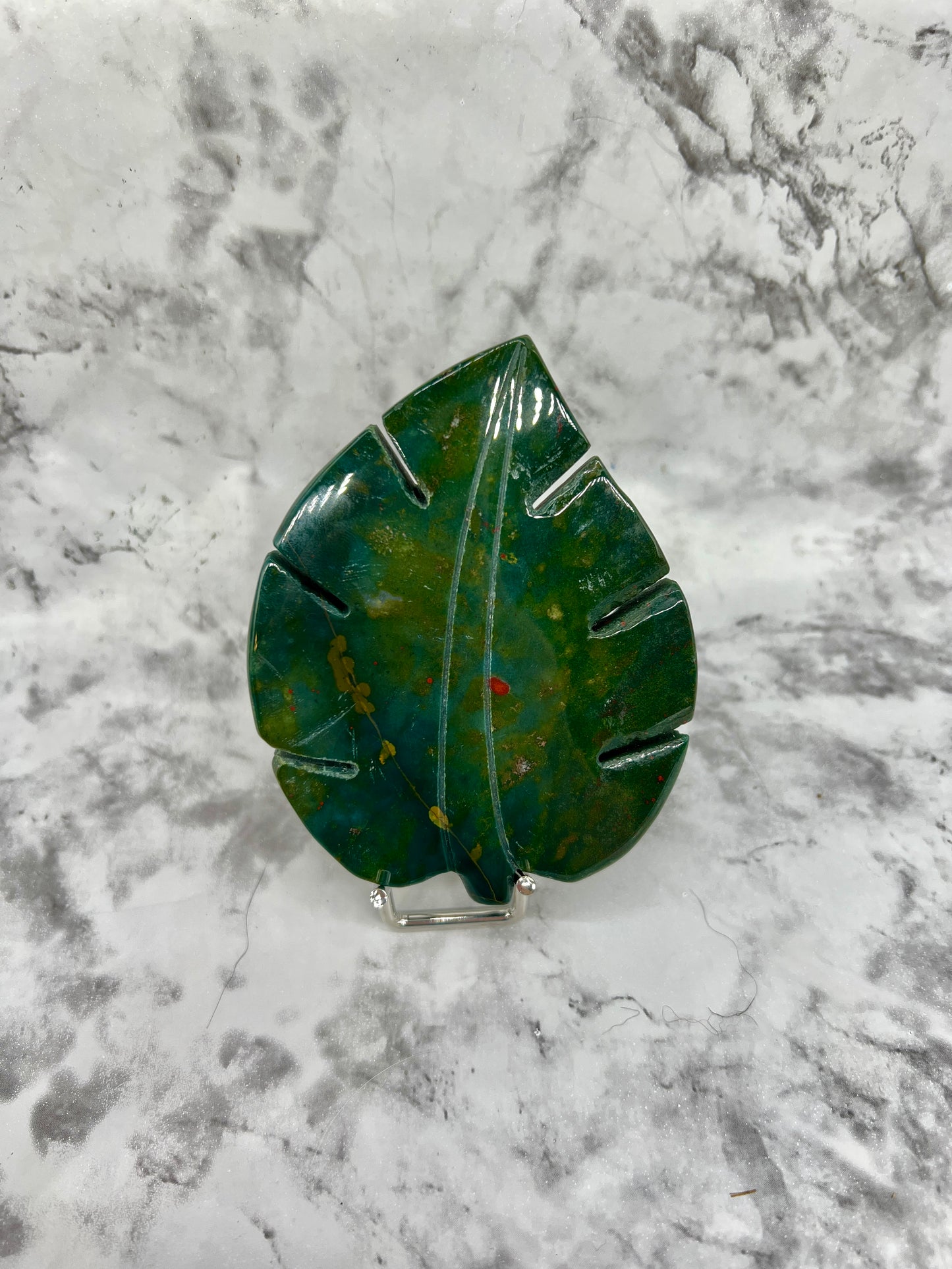 Ocean Jasper Leaf Carving