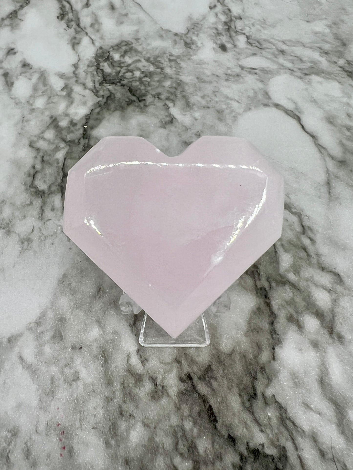 UV-Reactive Pink Mangano Facet Heart