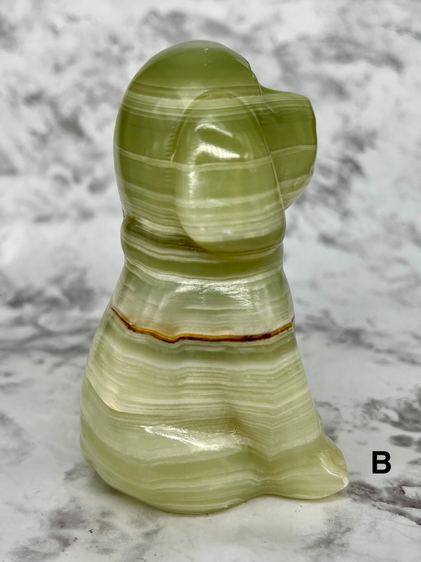 Green Onyx Dog Carving