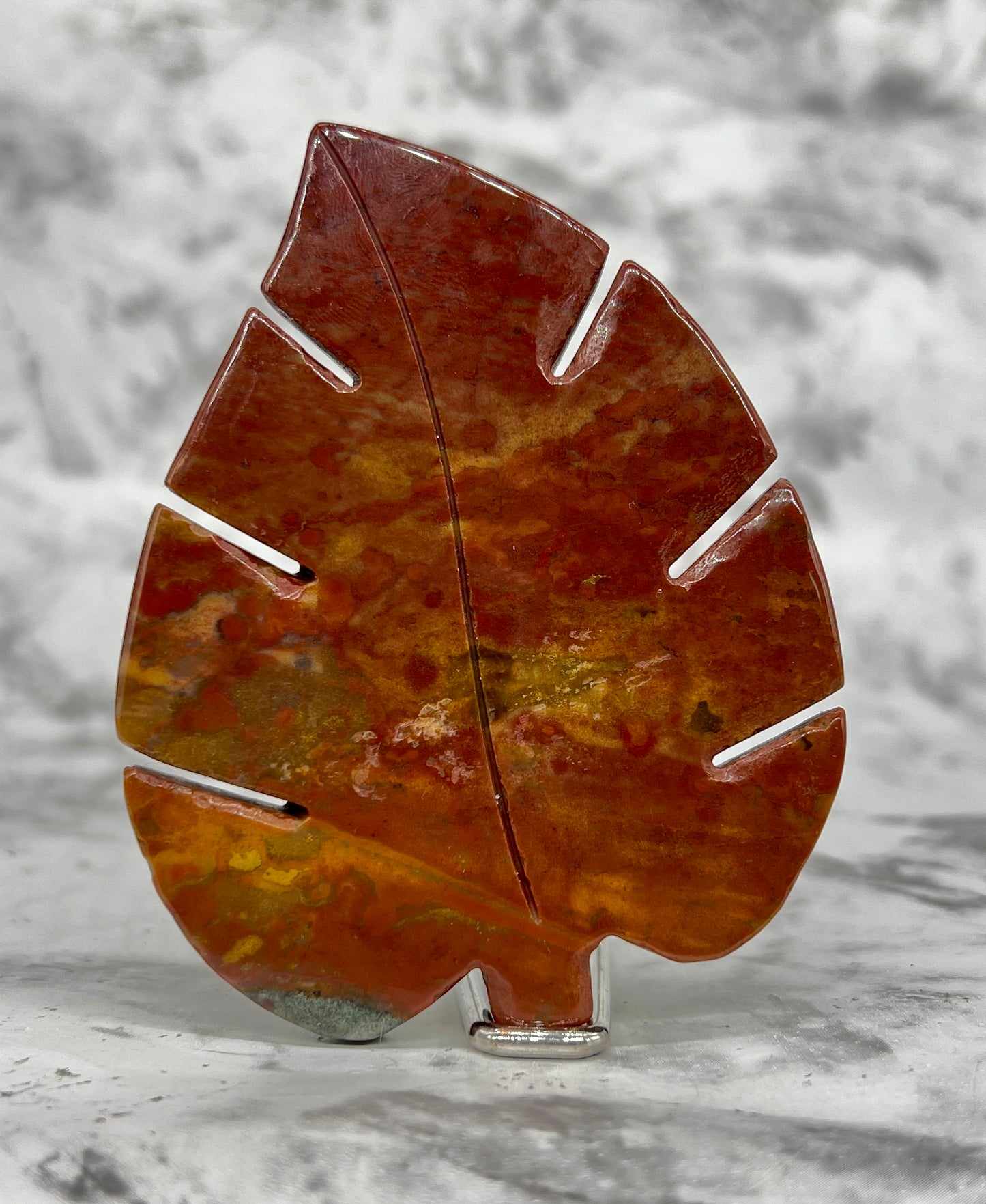 Ocean Jasper Leaf Carving