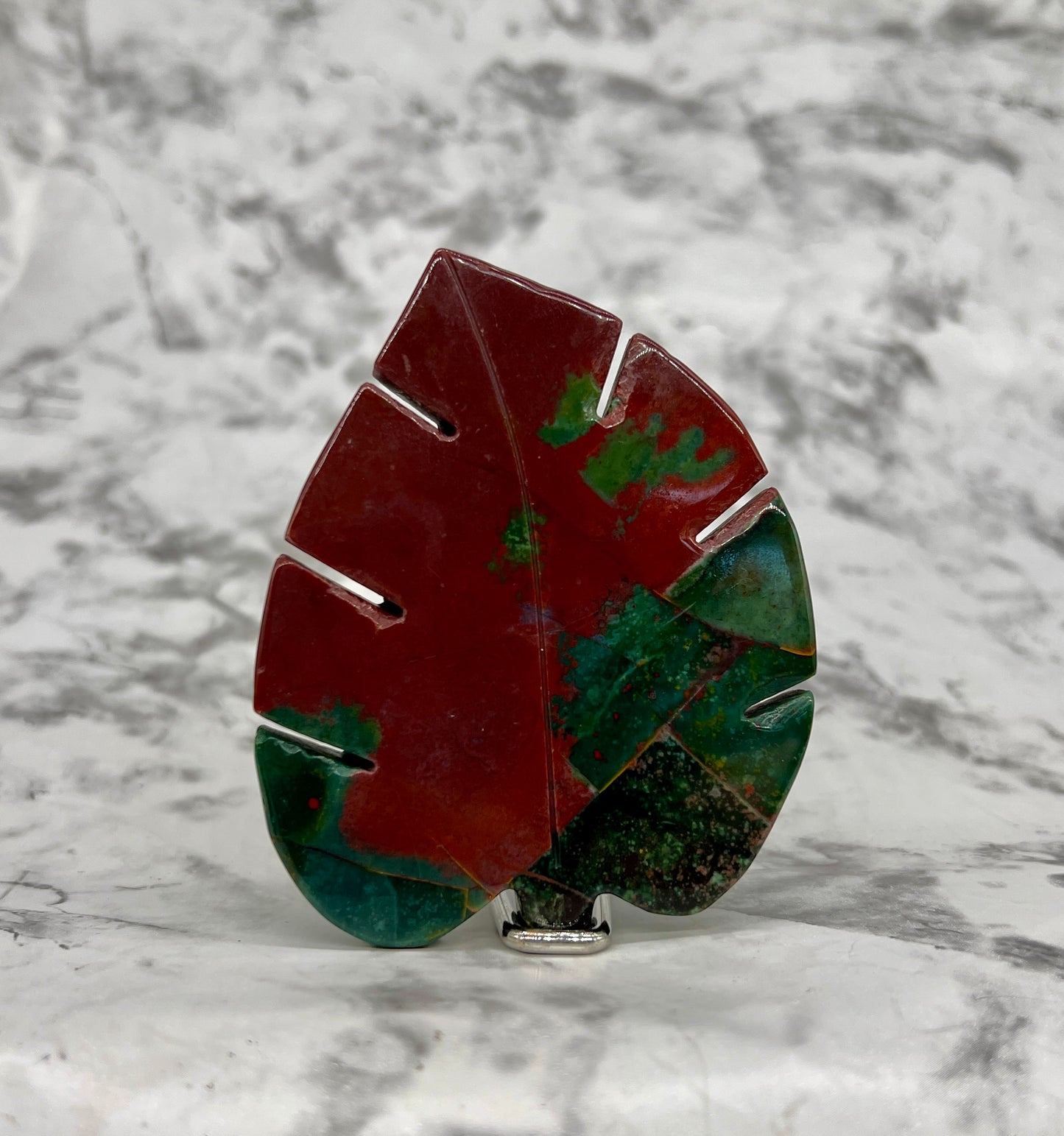 Ocean Jasper Leaf Carving