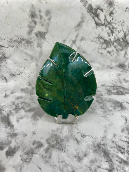 Ocean Jasper Leaf Carving
