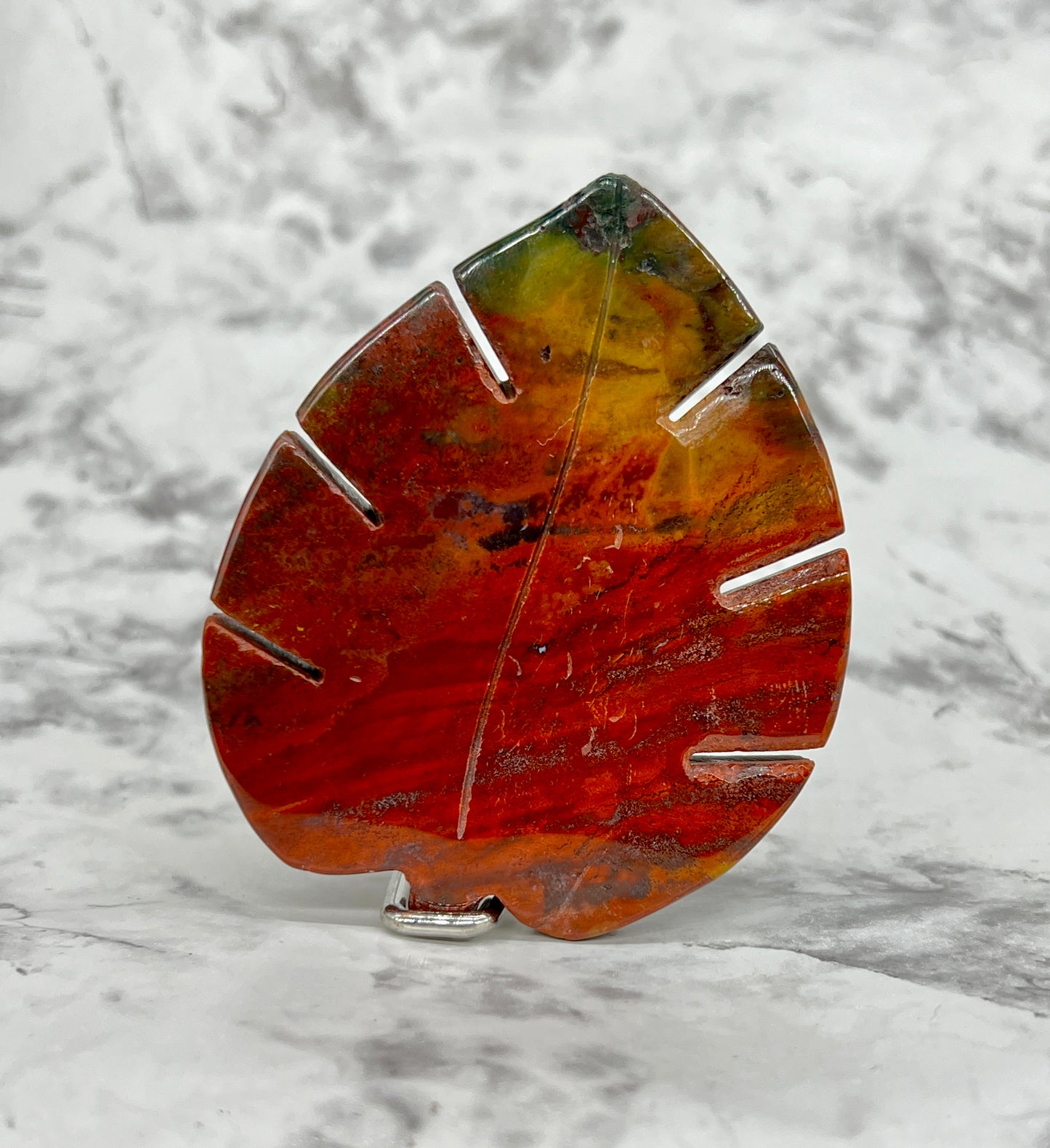 Ocean Jasper Leaf Carving