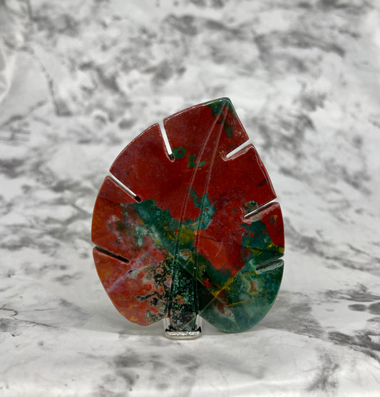 Ocean Jasper Leaf Carving