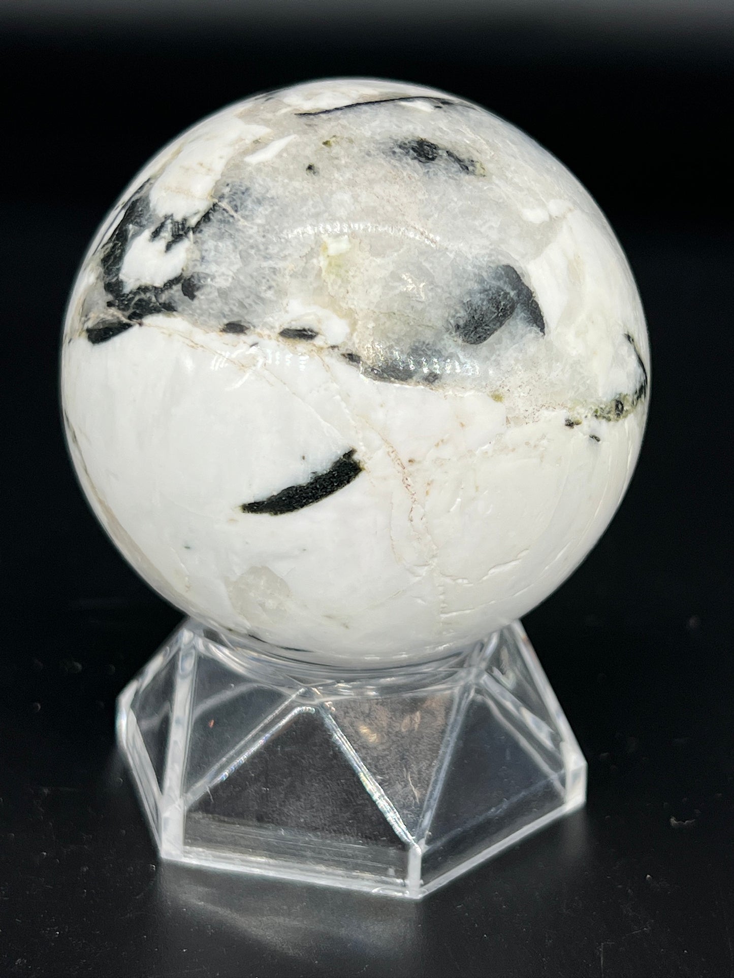 Black Tourmaline with Albite Sphere