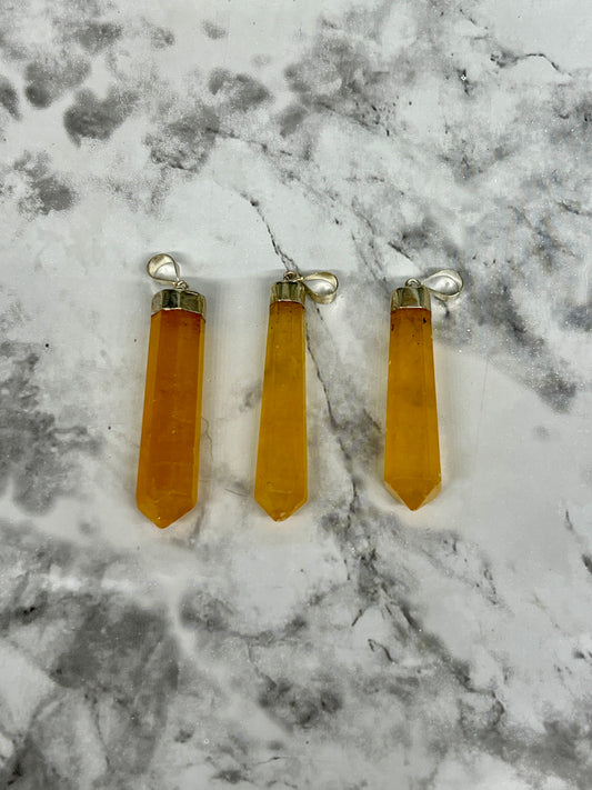 Orange Calcite Pendant