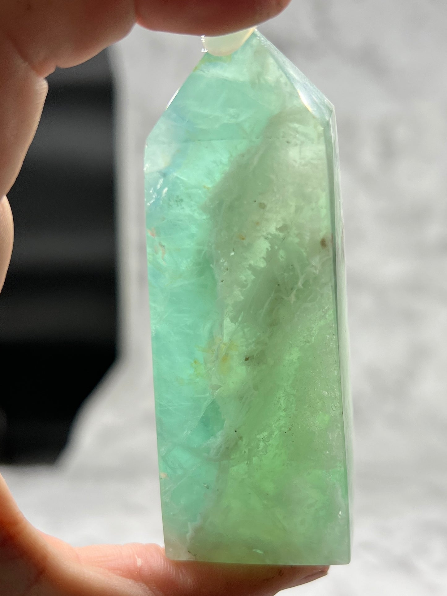 Green Feather Fluorite Tower