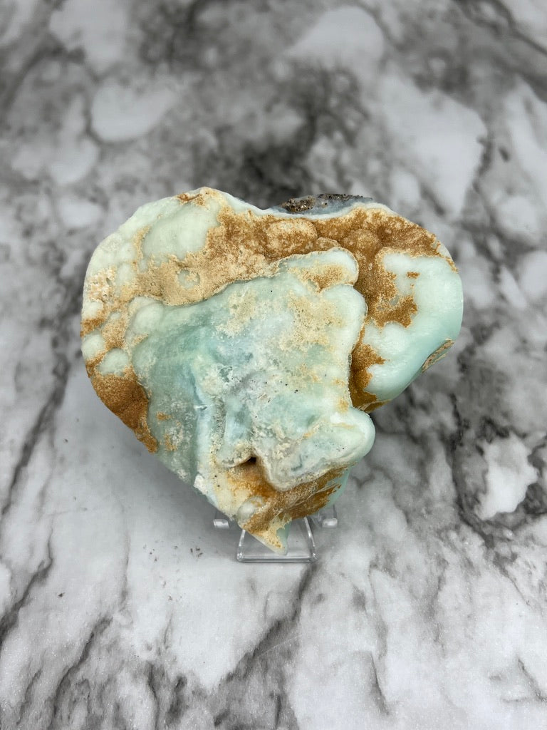 Blue Aragonite & Smithsonite Specimen Heart