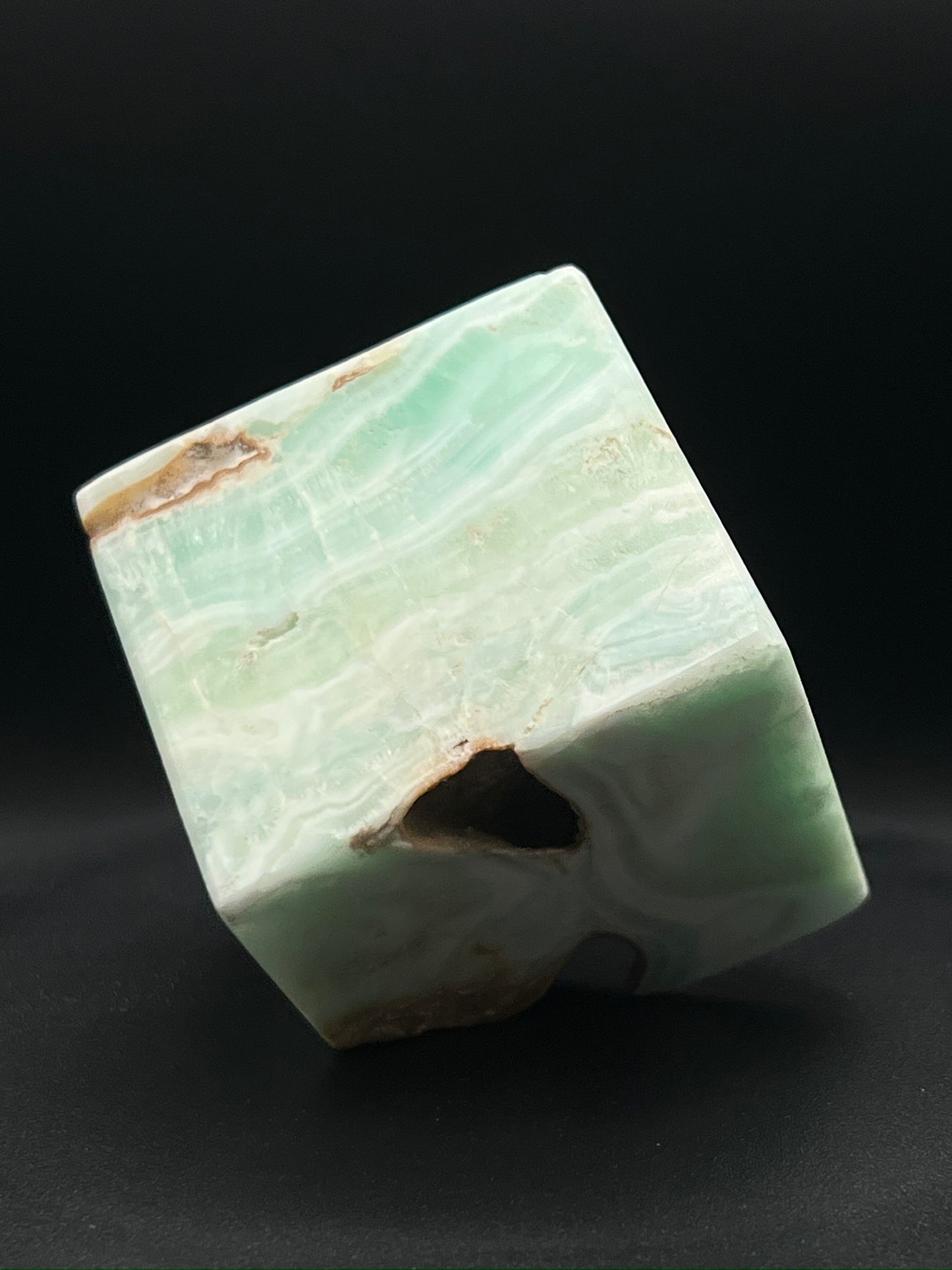 Blue Aragonite Cube Carving