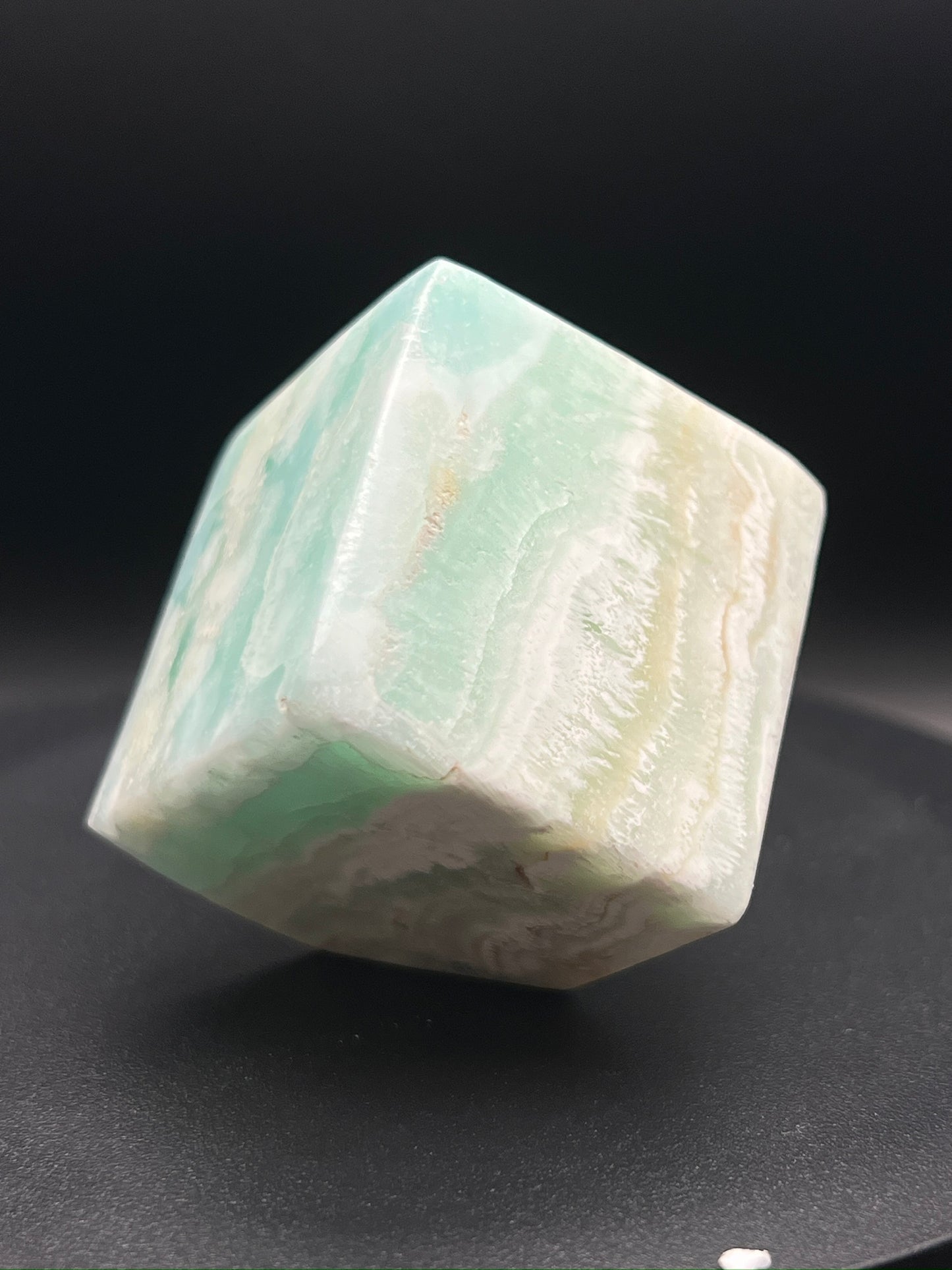 Blue Aragonite Cube Carving