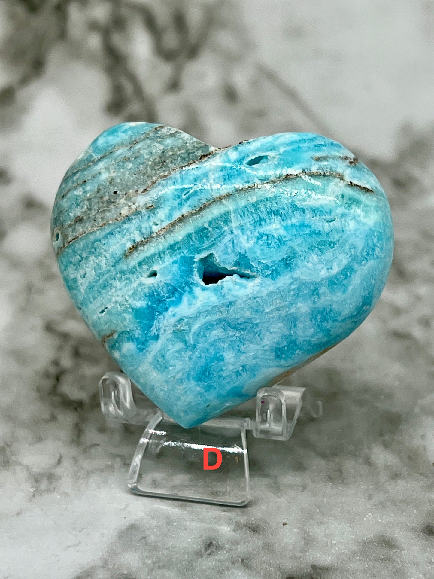 Blue Aragonite & Smithsonite Heart