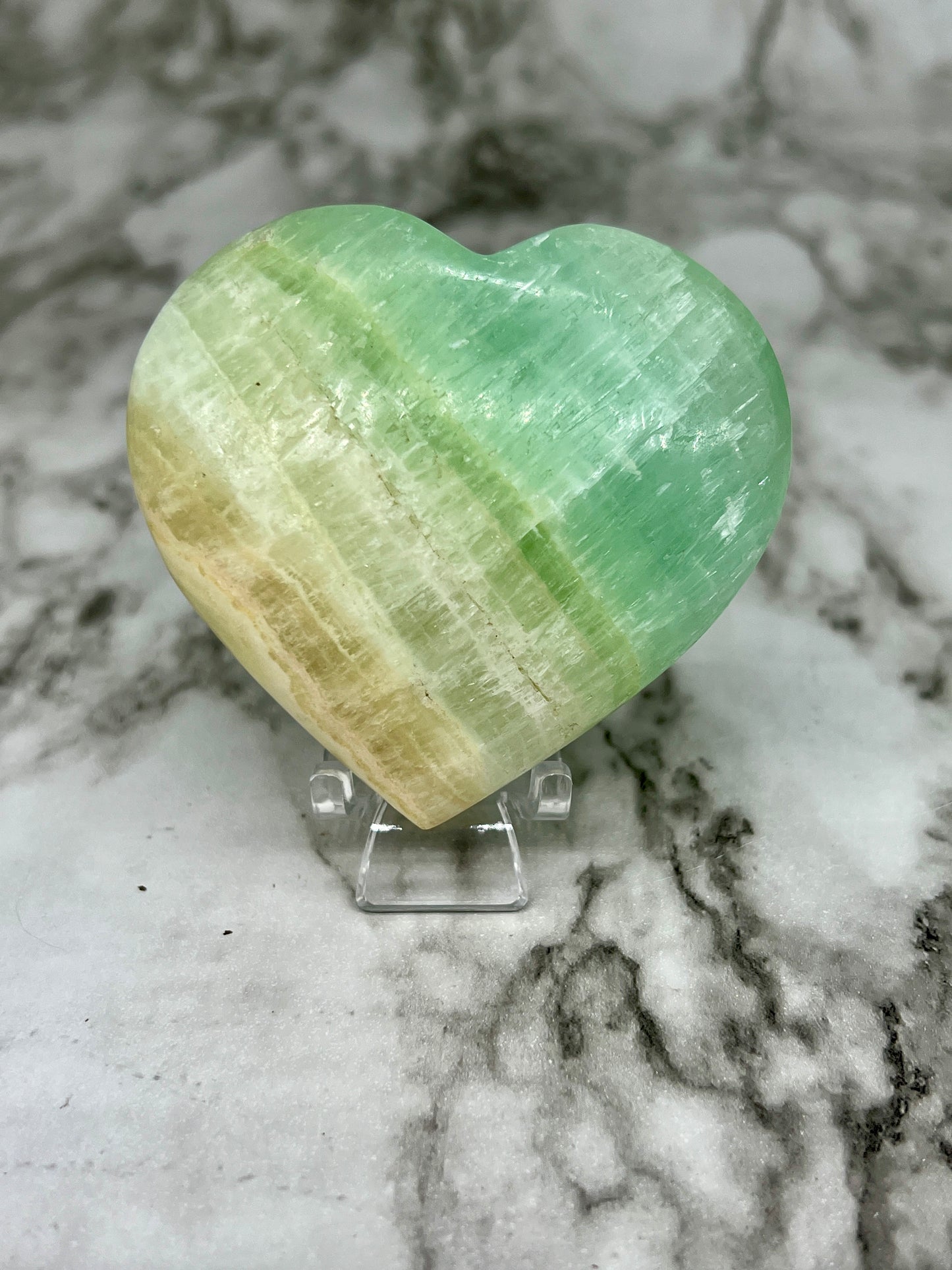 Pistachio Calcite Large Heart