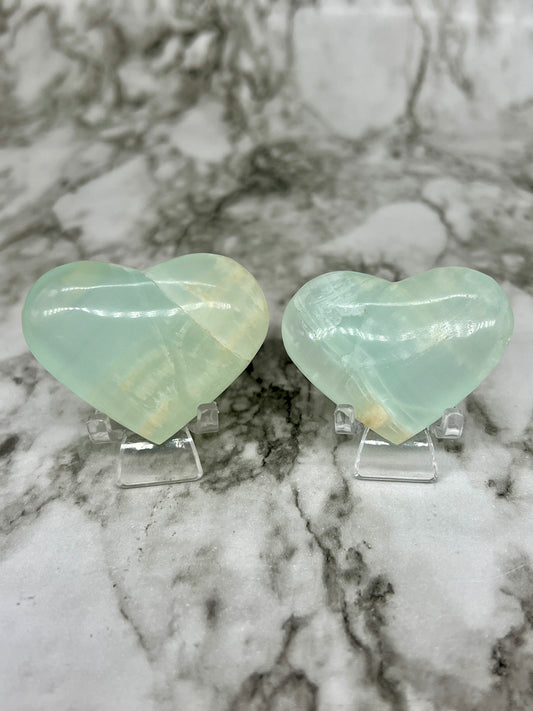 Aqua Caribbean Calcite Transparent Heart